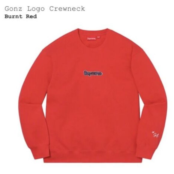 Supreme Gonz Logo Crewneck 2021 - Burnt Red - SIZE LG- BRAND NEW